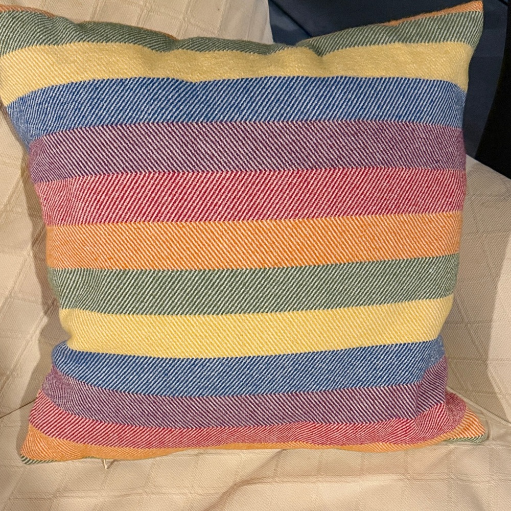 Colorful Square Striped Throw Pillow - Picture 4 of 4